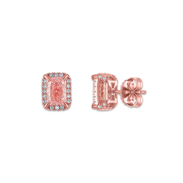 Signature EcoLove 2-1/4 CTW Fancy Pink Lab Grown Diamond Earrings in 14KT Rose Gold