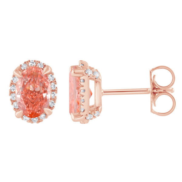 Signature EcoLove 2-1/4 CTW Fancy Pink Lab Grown Diamond Earrings in 14KT Rose Gold