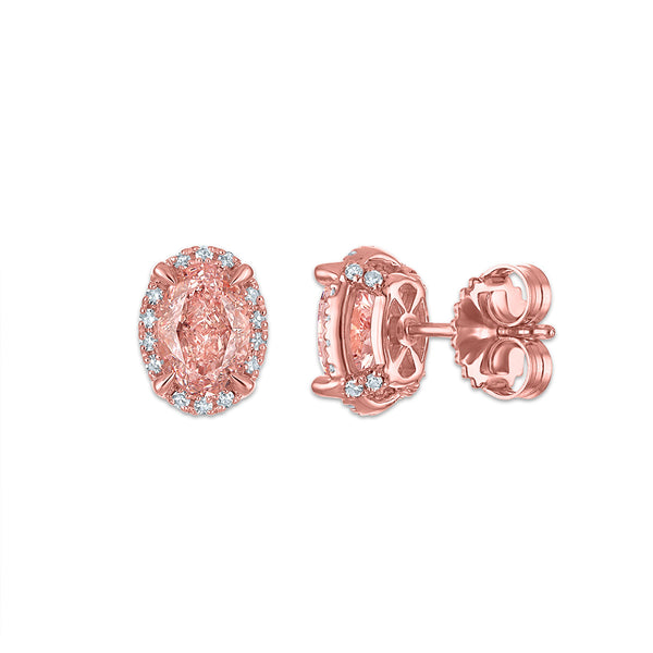 Signature EcoLove 2-1/4 CTW Fancy Pink Lab Grown Diamond Earrings in 14KT Rose Gold