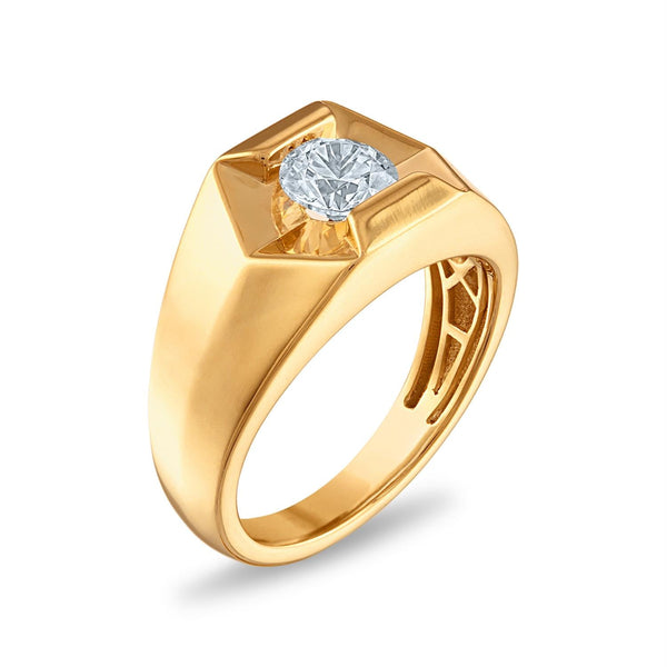 Signature EcoLove 1 CTW Lab Grown Diamond Solitaire Ring in 14KT Yellow Gold