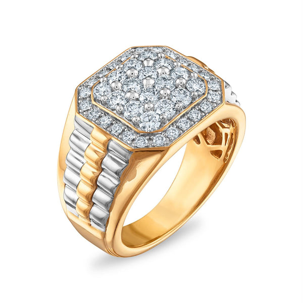 Signature EcoLove 1-1/2 CTW Lab Grown Diamond Rolex-Look Ring in 14KT White and Yellow Gold