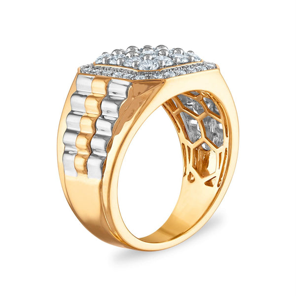 Signature EcoLove 1-1/2 CTW Lab Grown Diamond Rolex-Look Ring in 14KT White and Yellow Gold