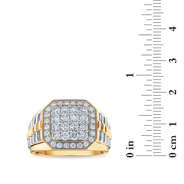 Signature EcoLove 1-1/2 CTW Lab Grown Diamond Rolex-Look Ring in 14KT White and Yellow Gold