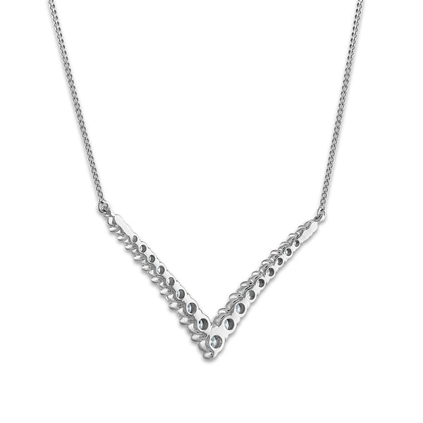 Signature EcoLove 3/4 CTW Lab Grown Diamond Chevron Design 17-inch Necklace in 14KT White Gold