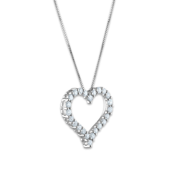 Signature EcoLove 3/4 CTW Lab Grown Diamond Heart 18-inch Pendant in 14KT White Gold