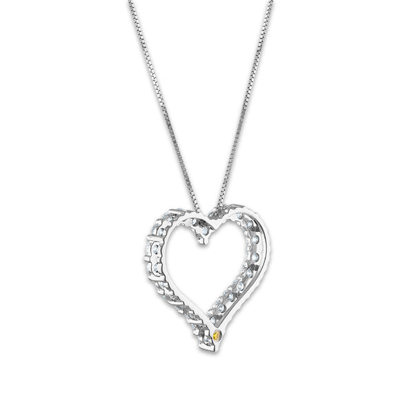 Signature EcoLove 3/4 CTW Lab Grown Diamond Heart 18-inch Pendant in 14KT White Gold