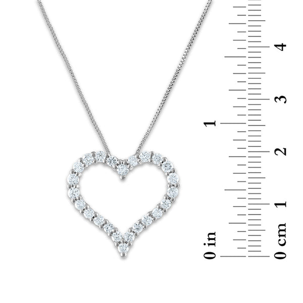 Signature EcoLove 3/4 CTW Lab Grown Diamond Heart 18-inch Pendant in 14KT White Gold