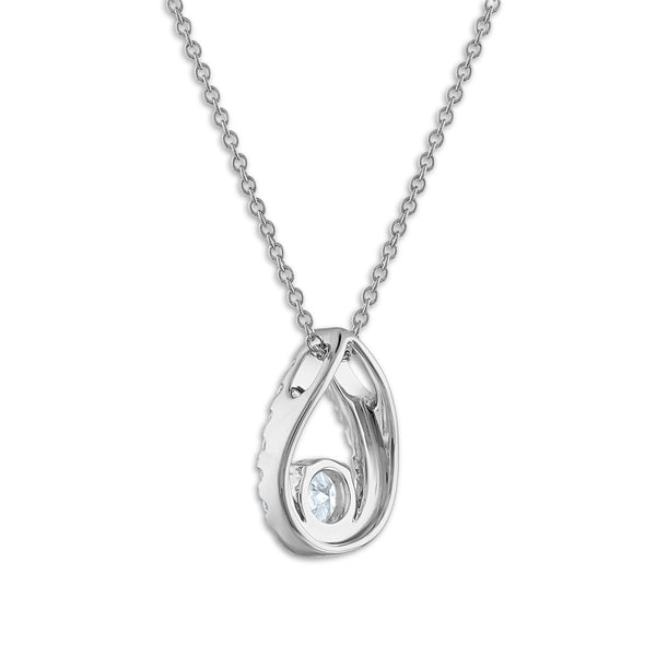 Signature EcoLove 1/2 CTW Lab Grown Diamond Fashion Teardrop 18-inch Pendant in 14KT White Gold