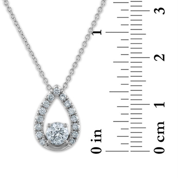 Signature EcoLove 1/2 CTW Lab Grown Diamond Fashion Teardrop 18-inch Pendant in 14KT White Gold