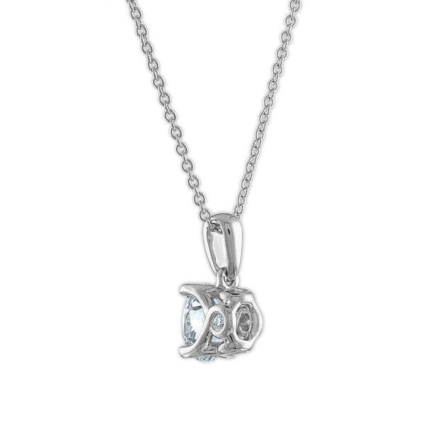 Signature EcoLove 3/4 CTW Lab Grown Diamond Solitaire Princess Cut 18-inch Pendant in 14KT White Gold