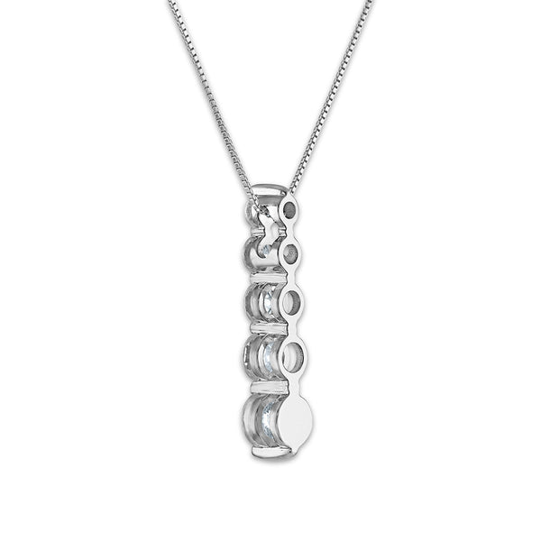 Signature EcoLove 1 CTW Lab Grown Diamond 5 Stone 18-inch Pendant in 14KT White Gold