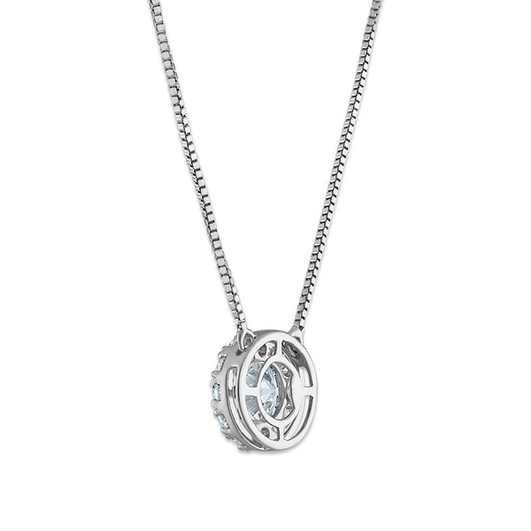 Signature EcoLove 1 1/3 CTW Lab Grown Diamond Halo 18-inch Pendant in 14KT White Gold