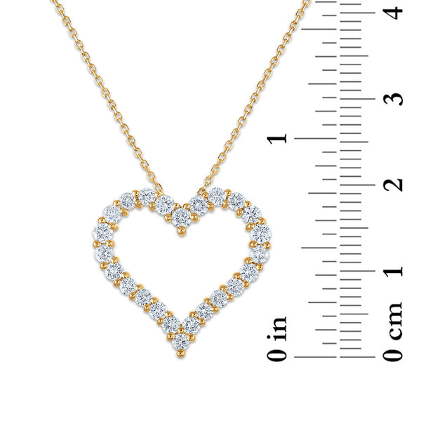 Signature EcoLove 1 CTW Lab Grown Diamond 18-inch Heart Pendant in 14KT Yellow Gold