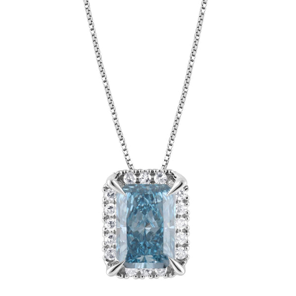 Signature EcoLove 1-3/4 CTW Fancy Blue Lab Grown Diamond Pendant in 14KT White Gold