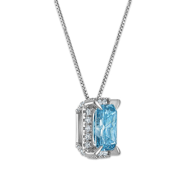 Signature EcoLove 1-3/4 CTW Fancy Blue Lab Grown Diamond Pendant in 14KT White Gold