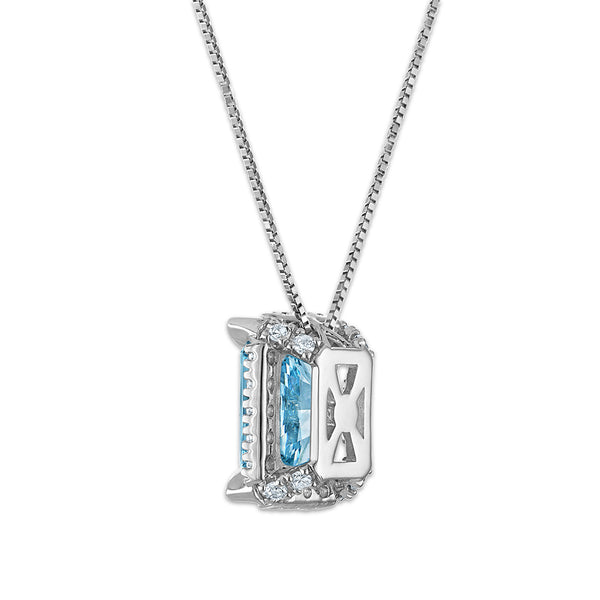 Signature EcoLove 1-3/4 CTW Fancy Blue Lab Grown Diamond Pendant in 14KT White Gold