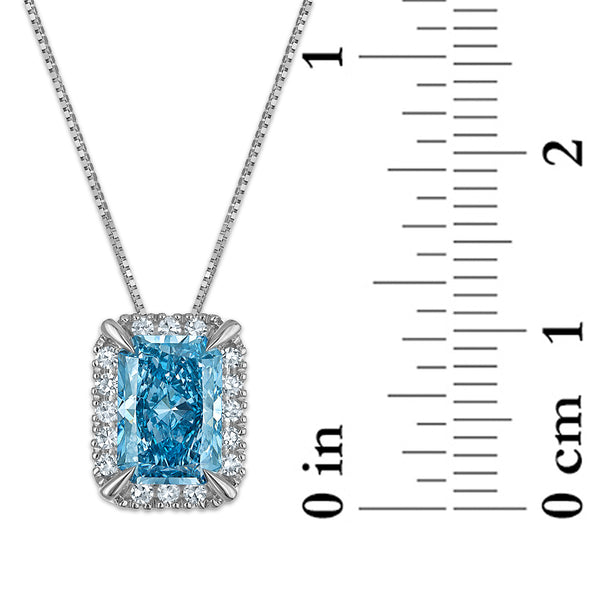 Signature EcoLove 1-3/4 CTW Fancy Blue Lab Grown Diamond Pendant in 14KT White Gold