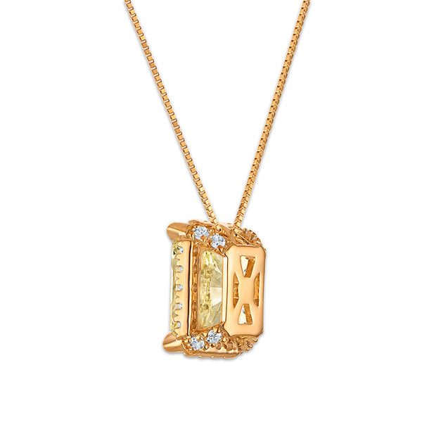 Signature EcoLove 1-3/4 CTW Fancy Yellow Lab Grown Diamond Pendant in 14KT Yellow Gold