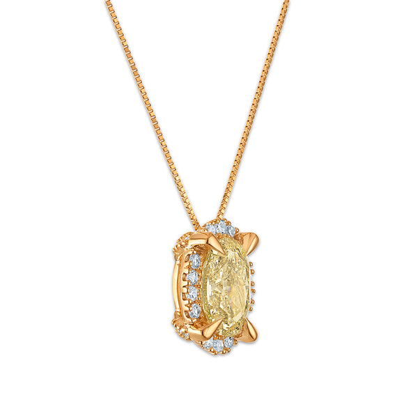 Signature EcoLove 1-3/4 CTW Fancy Yellow Lab Grown Diamond Pendant in 14KT Yellow Gold