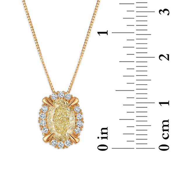 Signature EcoLove 1-3/4 CTW Fancy Yellow Lab Grown Diamond Pendant in 14KT Yellow Gold