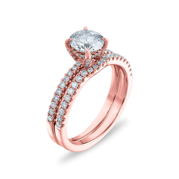 Signature EcoLove 1-1/2 CTW Lab Grown Diamond Bridal Set Ring in 14KT Rose Gold