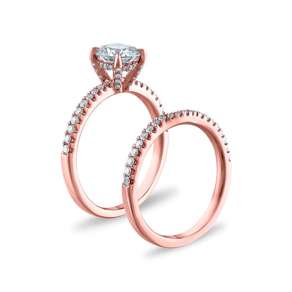 Signature EcoLove 1-1/2 CTW Lab Grown Diamond Bridal Set Ring in 14KT Rose Gold