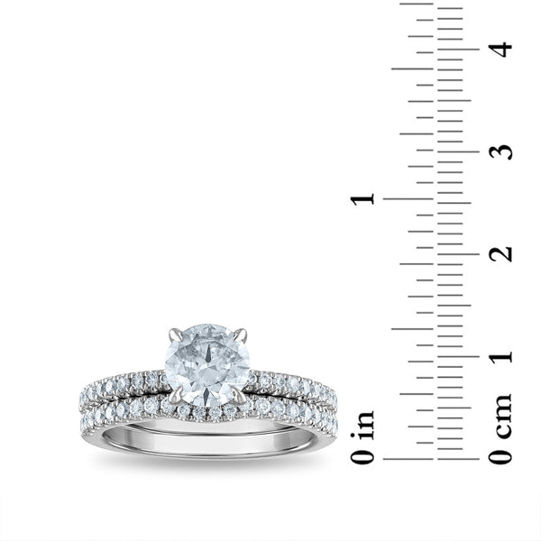 Signature EcoLove 1-1/2 CTW Lab Grown Diamond Bridal Set Ring in 14KT White Gold