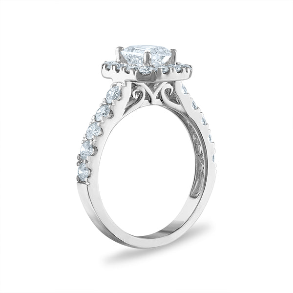 Signature EcoLove Diamond Dreams 3 CTW Lab Grown Diamond Halo Bridal Set in 14KT White Gold