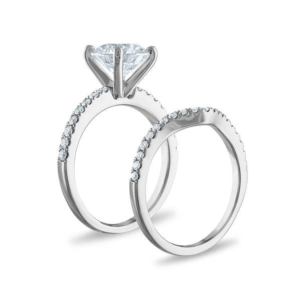 Signature EcoLove Diamond Dreams 3 CTW Lab Grown Diamond Bridal Set Ring in 14KT White Gold