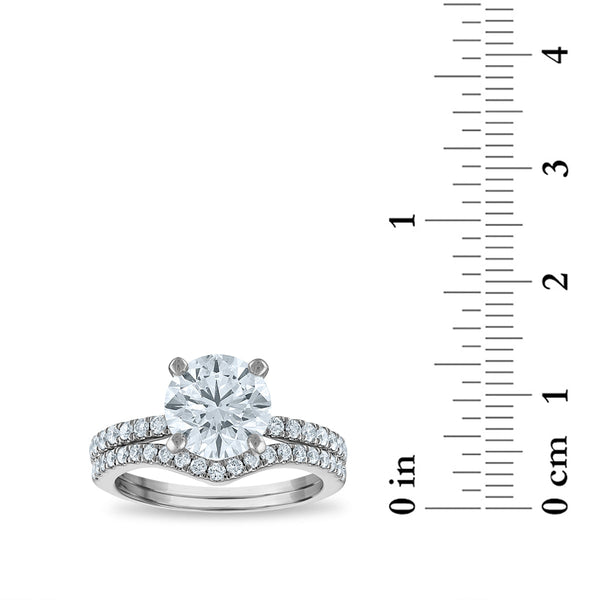 Signature EcoLove Diamond Dreams 3 CTW Lab Grown Diamond Bridal Set Ring in 14KT White Gold