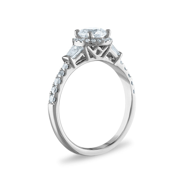 Signature EcoLove 1 1/2 CTW Lab Grown Diamond Halo Bridal Set Ring in 14KT White Gold