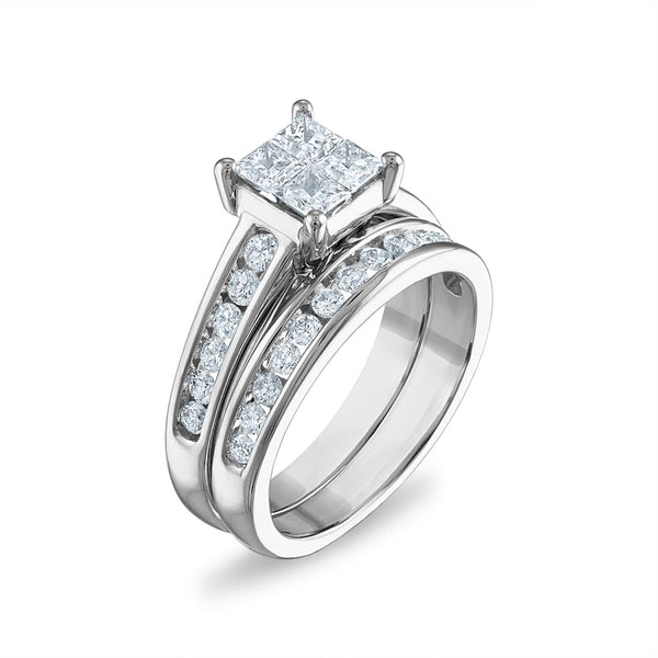 Signature EcoLove 1-1/2 CTW Lab Grown Diamond Bridal Set Ring in 14KT White Gold