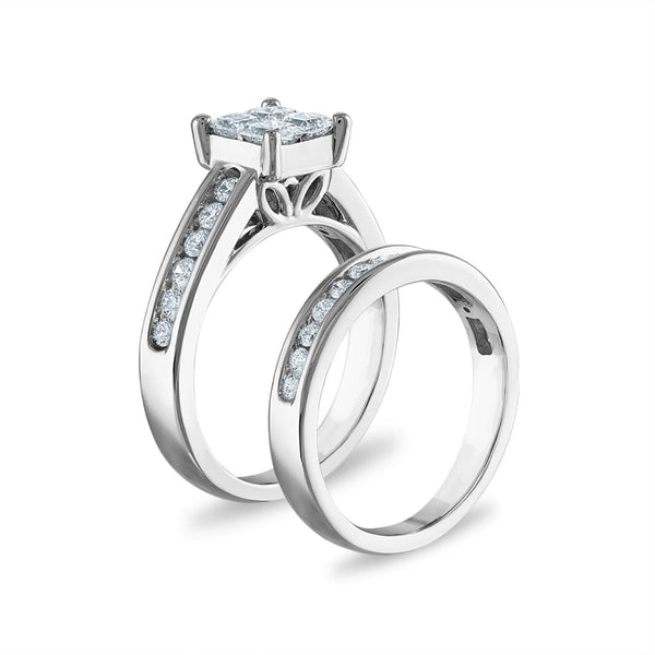 Signature EcoLove 1-1/2 CTW Lab Grown Diamond Bridal Set Ring in 14KT White Gold