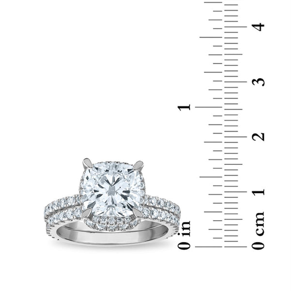 Signature EcoLove 3-3/4 CTW Lab Grown Diamond Halo Bridal Set in 14KT White Gold