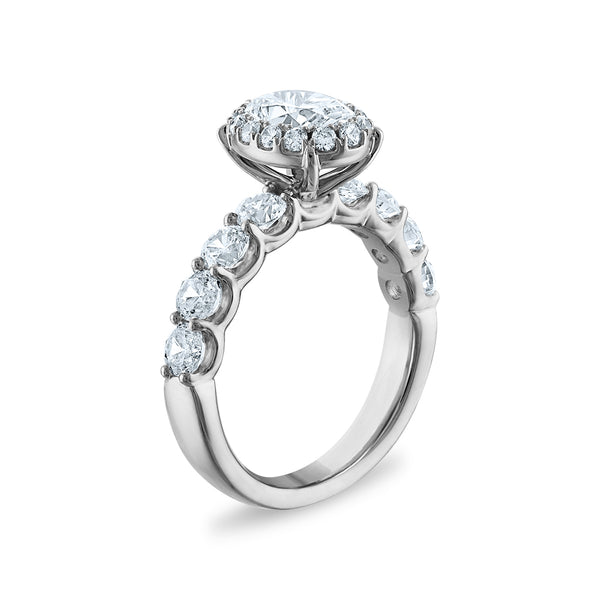 Signature EcoLove 3-1/2 CTW Lab Grown Diamond Halo Oval Shaped Bridal Set in 14KT White Gold