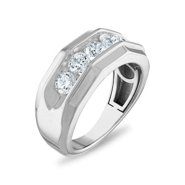 Signature EcoLove 1-1/2 CTW Lab Grown Diamond Wedding Five Stone Ring in 14KT White Gold