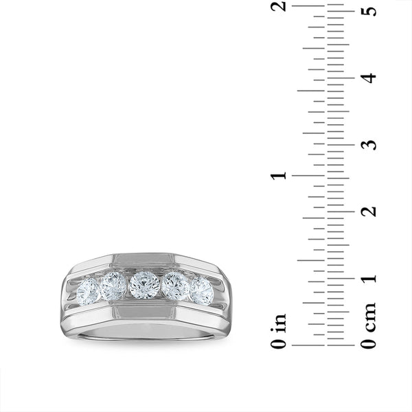 Signature EcoLove 1-1/2 CTW Lab Grown Diamond Wedding Five Stone Ring in 14KT White Gold