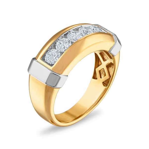 Signature EcoLove 1 CTW Lab Grown Diamond Wedding Ring in 14KT White and Yellow Gold