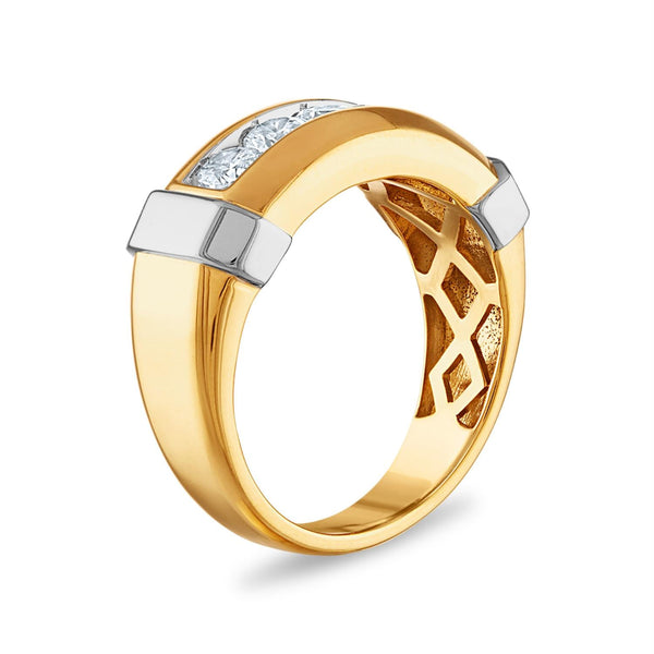 Signature EcoLove 1 CTW Lab Grown Diamond Wedding Ring in 14KT White and Yellow Gold