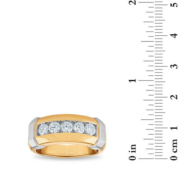 Signature EcoLove 1 CTW Lab Grown Diamond Wedding Ring in 14KT White and Yellow Gold