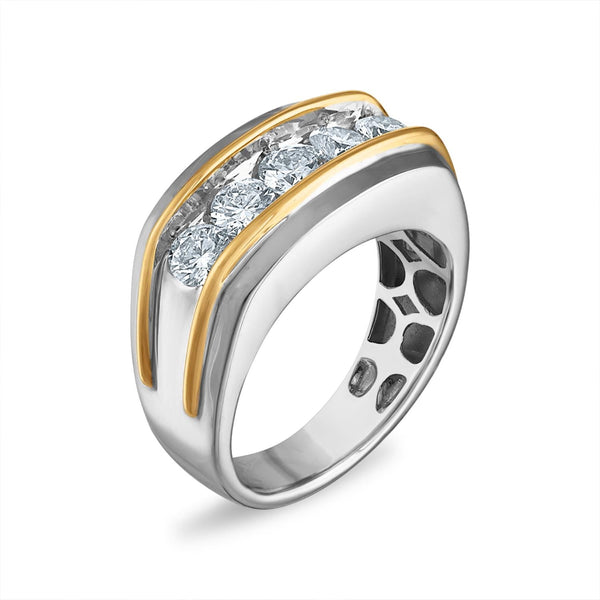 Signature EcoLove 1-1/2 CTW Lab Grown Diamond Wedding Ring in 14KT White and Yellow Gold