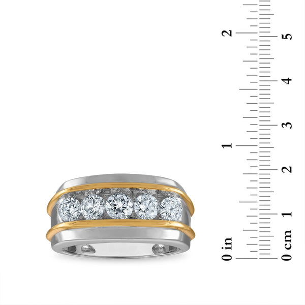 Signature EcoLove 1-1/2 CTW Lab Grown Diamond Wedding Ring in 14KT White and Yellow Gold