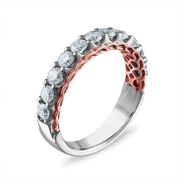 EcoLove 1 CTW Lab Grown Diamond Wedding Ring in 14KT White and Rose Gold