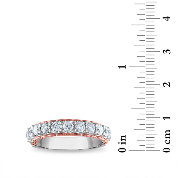 EcoLove 1 CTW Lab Grown Diamond Wedding Ring in 14KT White and Rose Gold