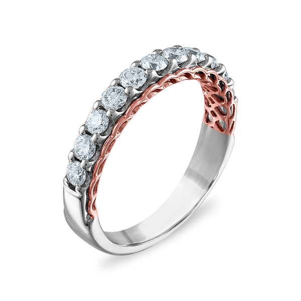 EcoLove 3/4 CTW Lab Grown Diamond Wedding Ring in 14KT White and Rose Gold