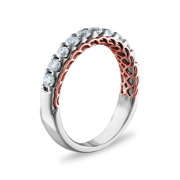 EcoLove 3/4 CTW Lab Grown Diamond Wedding Ring in 14KT White and Rose Gold