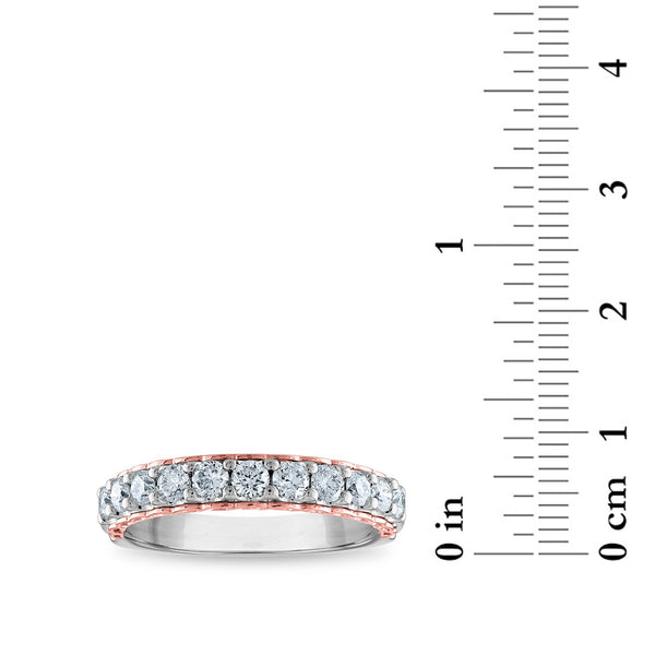 EcoLove 3/4 CTW Lab Grown Diamond Wedding Ring in 14KT White and Rose Gold