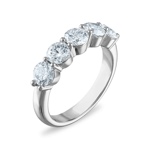 Signature EcoLove 2 CTW Lab Grown Diamond Anniversary Round 5-Stone Ring in 14KT White Gold