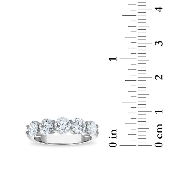 Signature EcoLove 2 CTW Lab Grown Diamond Anniversary Round 5-Stone Ring in 14KT White Gold