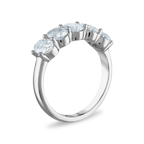 Signature EcoLove 2 CTW Lab Grown Diamond Anniversary Oval 5-Stone Ring in 14KT White Gold